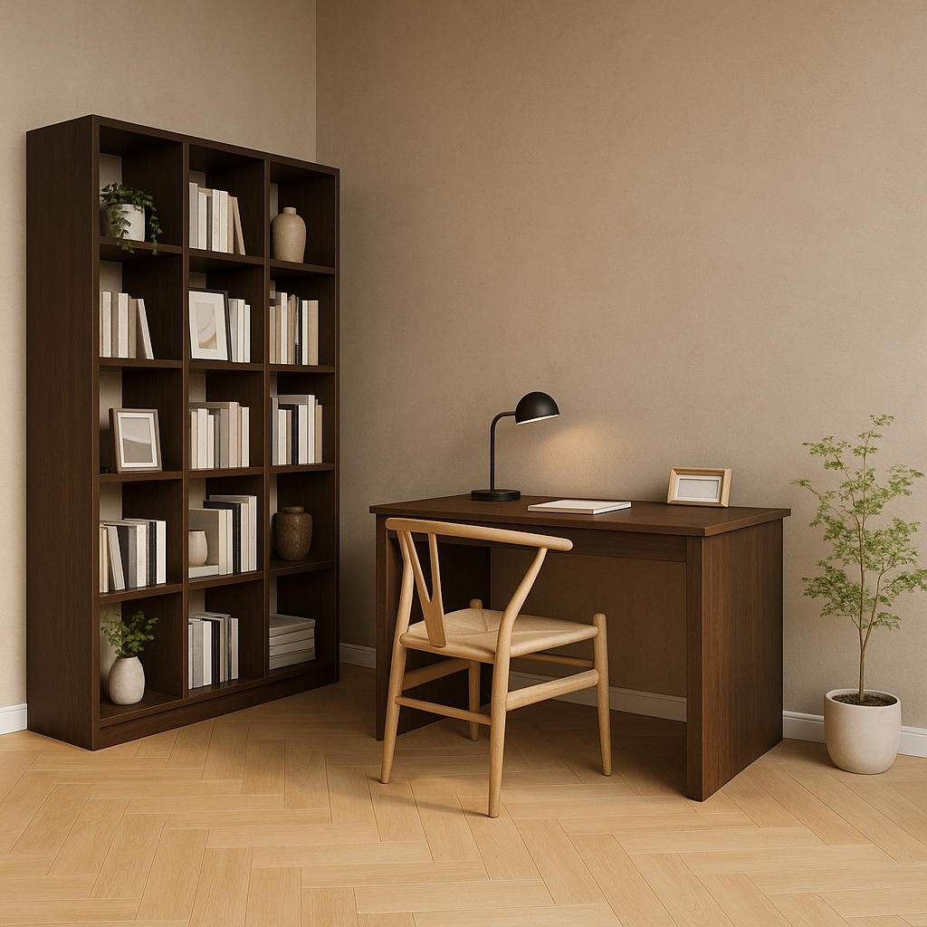 Secretária e estante Mobi escritório